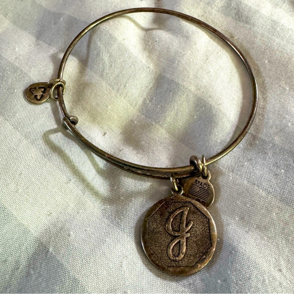 Alex and ani J initial bangle